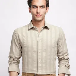 RARE RABBIT Men Comfort Opaque Striped Casual Shirt-picture-22