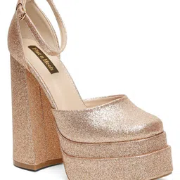 Flat n Heels Women Round Toe Western - Embellished Block Sandals image 4