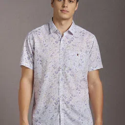 Louis Philippe Sport Slim Fit Floral Printed Spread Collar Cotton Casual Shirt-picture-33