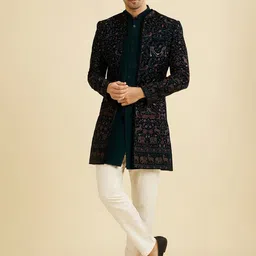 Manyavar Men Floral Embroidered Sherwani Set-image-28