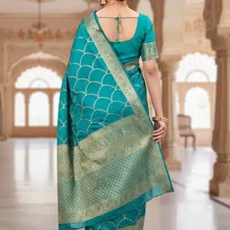 FABLAND Woven Design Zari Kanjeevaram Saree image 4