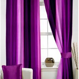 BELLA TRUE Purple & Pink 2 Pieces Ripple Fold Window Curtains-image-22