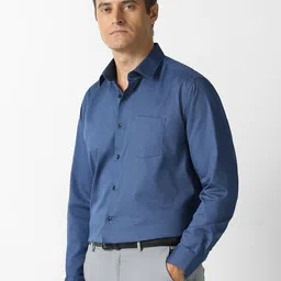 Van Heusen Textured Spread Collar Formal Pure Cotton Shirt image 2