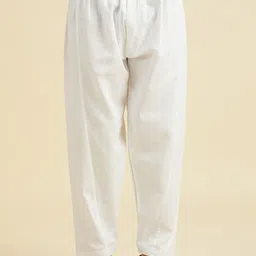 Manyavar Shirt Collar Pure Cotton Pathani Kurta With Pyjamas image 2