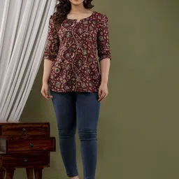 mad fury Floral Print Cotton Top image 4