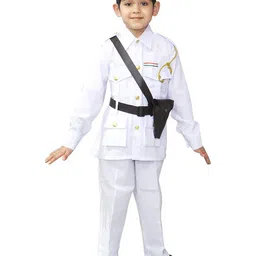 Kaku Fancy dresses Boys Indian Soldier Navy Shirt With Trouser-image-16