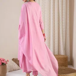 Indo Era Women Embroidered Pleated Mirror Work Pure Cotton Kurta with Churidar & With Dupatta image 5