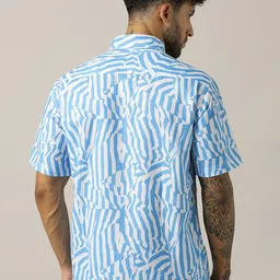 Paper Cut Men Abstract Printed Linen Relaxed Fit Shirts image 2