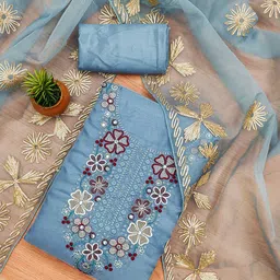 KALINI Embroidered Organza Unstitched Dress Material-picture-51