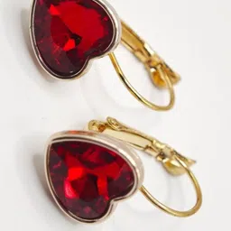 SAPRAA TRENDS Gold Plated Heart Shaped Hoop Earrings-picture-18