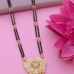 Ramdev Art Fashion Jwellery Gold-Plated Artificial Beaded Long Mangalsutra image 1