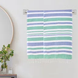 KLOTTHE White Striped Pure Cotton 233 GSM 2 Pieces Adult Bath Towels-59 Inch X 29.5Inch-image-72