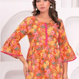 ANEKYA Floral Print Flared Sleeve Cotton Top-picture-17