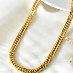 PYR FASHION Men 18K Gold Plated Statement Cuban Link Chain-picture-23
