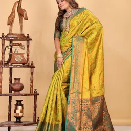 jayant creation Woven Design Zari Banarasi Saree image 5