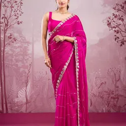 ODETTE Floral Embroidered Saree-image-25