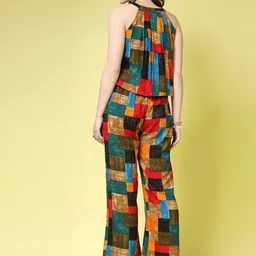 BEING NAUGHTY Geometric Printed Halter Neck Sleeveless Top & Palazzo image 5