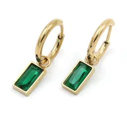 LOLO LePA Women Gold-Plated Green Hoop Earrings image 5