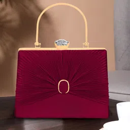 clix Maroon Women Clutch Party Women Fancy Clutch bag- Regular Size image 1
