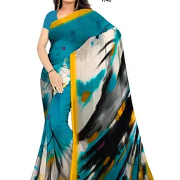 SHIVAM FABRICS Poly Georgette Designer Saree image 1
