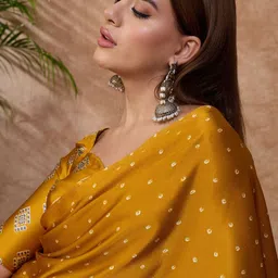 Mitera Ethnic Motifs Silk Blend Designer Bandhani Saree image 5