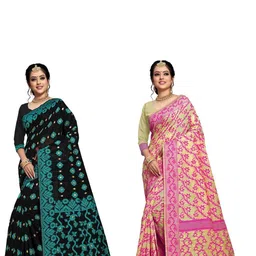 jayant creation Multicoloured Silk Cotton Jamdani Sarees-picture-24