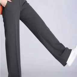 BROADSTAR Women Smart Straight Fit High-Rise Easy Wash Pleated Trousers image 2