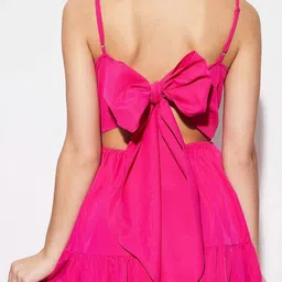 Stylecast X Kotty Women Square Neck Tiered Bow Details A-Line Midi Dress image 5