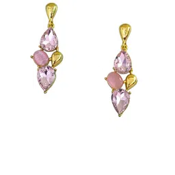 AVANT-GARDE PARIS Gold-Plated Rhinestone studded Teardrop Shaped Drop Earrings image 2