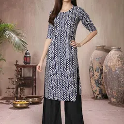 Ethnic basket Women Multicoloured Poly Crepe Kurta Sets-picture-21