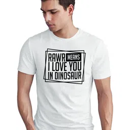 Seekbuylove Typography Printed Round Neck Short Sleeves Regular Fit Cotton T-shirt-image-4