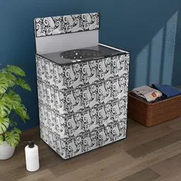 Myntra Elegant Homes Black & White Waterproof Washing Machine Cover With Zip-image-28