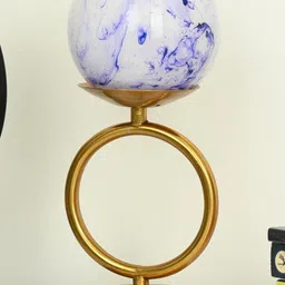 1ST TIME Blue Glass Cylinder Table Lamps image 3