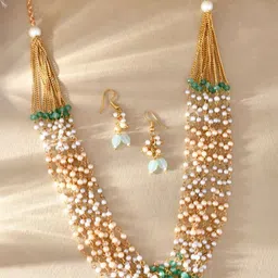 DASTOOR Brass Plated Beaded Jewellery Set-picture-24