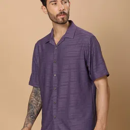 HangerLoop Men Horizontal Stripes Semi Sheer Casual Shirt image 4