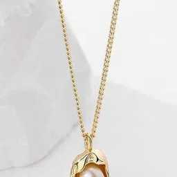 atraer HOUSEOFTRENDZZ Women Stainless Steel Gold-Plated Pendant with Chain image 5