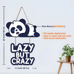 ArtVibes White & Blue Printed Wooden Wall Hanging image 4