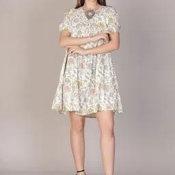 LIMEROAD Women Floral Print Fit & Flare Dress-image-49