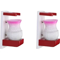 1ST TIME Pink & White Textured Wood Abstract Shaped Shaped Wall Lamp-picture-24