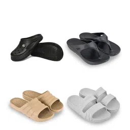 Feel alive Men Set Of 4 Self Design Ultra-Comfortable Lightweight Clogs-picture-13