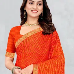 LeeliPeeri Designer Leheriya Zari Saree image 4