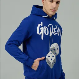 GO DEVIL Men Printed Hooded Sweatshirt image 4