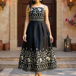 SZN Women Ethnic Motifs Embroidered Fit & Flare Midi Dress-picture-14