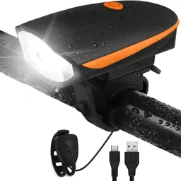 highrider USB Rechargeable LED Front Cycle Light & Horn(Orange/Black) LED Front Light-picture-15
