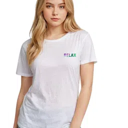 SHAIRA FASHION Graphic Printed Round Neck Drop-Shoulder Sleeves Cotton T-shirt-image-38