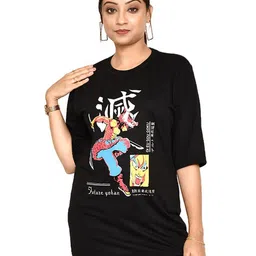 RAPL Women Printed V-Neck Applique T-shirt-picture-42