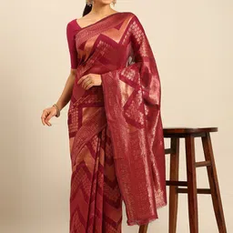 Fashion Petals Women Woven Design Saree image 3