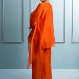 The White Tree Studio Embroidered Keyhole Neck Chanderi Cotton Tunic & Trousers image 5