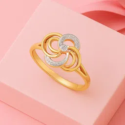 Mia by Tanishq 9 KT Gold Swirl Pop Diamond Ring - 1.479g-picture-19
