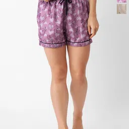 FashionRack Women Pack Of 2 Printed Mid-Rise Lounge Shorts-picture-30